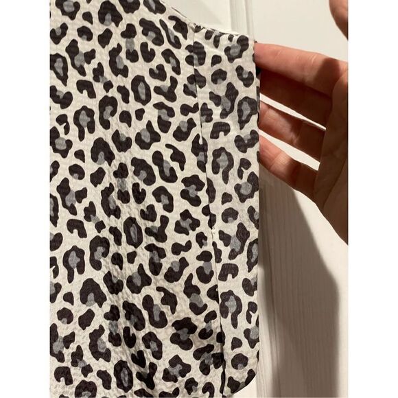 Rebecca Taylor Short Sleeve Midi Dark Leopard Silk Ruffle Dress Silk Size 4 - Picture 6 of 15